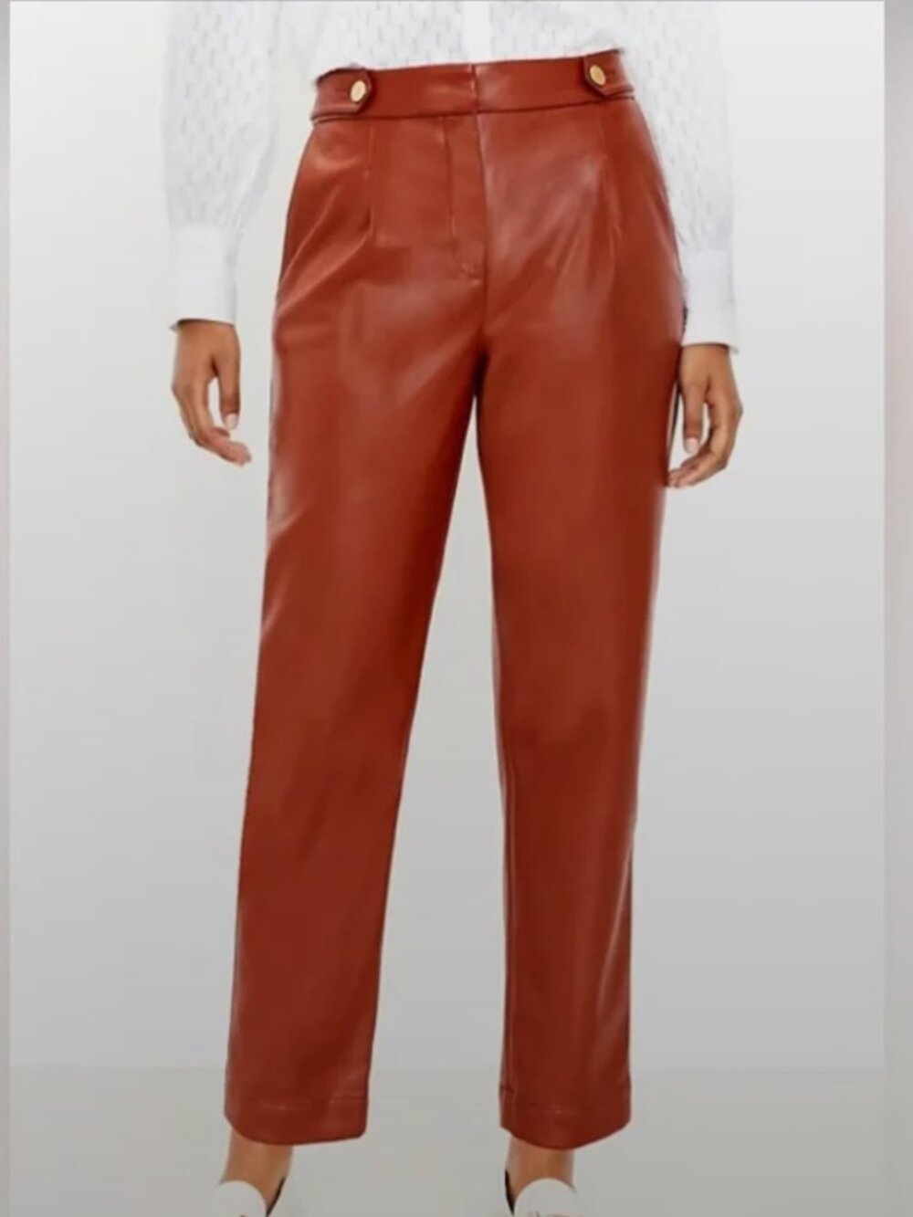 Loft Brown Faux Leather Pants, size 10T